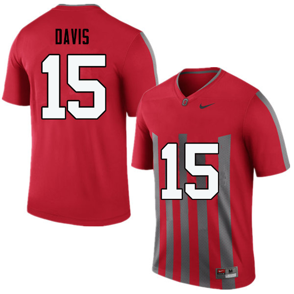 Men Ohio State Buckeyes #15 Wayne Davis College Football Jerseys Game-Throwback